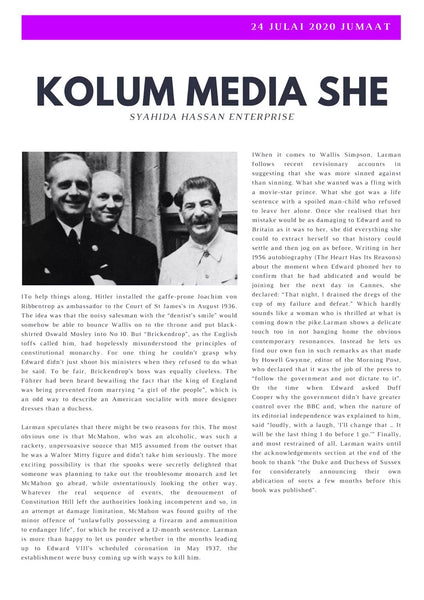 KOLUM MEDIA SHE - 24 JULAI 2020